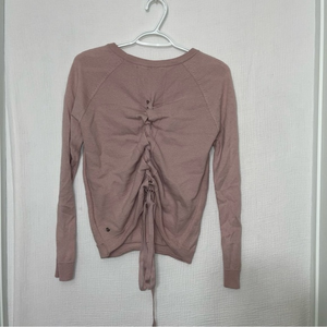 Lululemon Merino Wool Pink Barbie Tied To You Long Sleeve Knit Sweater women’s 6